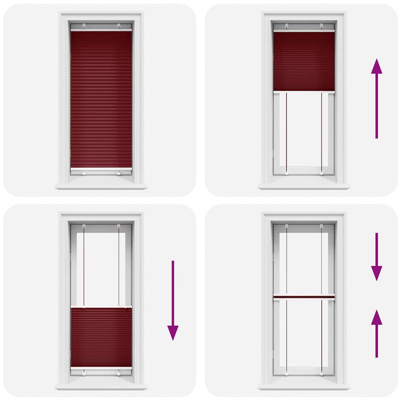 Casa si Gradina - Textile si covoare - Rulouri si jaluzele - Jaluza plisata Bordeaux Rosu 65x150 cm Latime material 64,4 cm - Infinity.ro