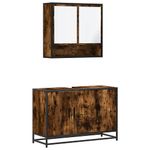 Casa si Gradina - Mobilier - Seturi de mobilier - Seturi baie - Set mobilier de baie, 2 piese, stejar fumuriu, lemn prelucrat - Infinity.ro