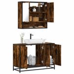 Casa si Gradina - Mobilier - Seturi de mobilier - Seturi baie - Set mobilier de baie, 2 piese, stejar fumuriu, lemn prelucrat - Infinity.ro