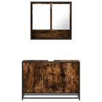 Casa si Gradina - Mobilier - Seturi de mobilier - Seturi baie - Set mobilier de baie, 2 piese, stejar fumuriu, lemn prelucrat - Infinity.ro
