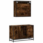 Casa si Gradina - Mobilier - Seturi de mobilier - Seturi baie - Set mobilier de baie, 2 piese, stejar fumuriu, lemn prelucrat - Infinity.ro