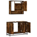 Casa si Gradina - Mobilier - Seturi de mobilier - Seturi baie - Set mobilier de baie, 2 piese, stejar fumuriu, lemn prelucrat - Infinity.ro