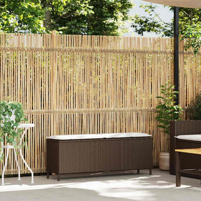 Casa si Gradina - Gradina si terasa - Mobilier exterior - Bancute de gradina - Banca de gradina cu perna, gri, 110x30x40,5 cm, poliratan - Infinity.ro