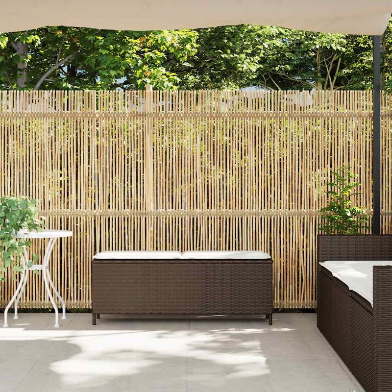 Casa si Gradina - Gradina si terasa - Mobilier exterior - Bancute de gradina - Banca de gradina cu perna, gri, 110x30x40,5 cm, poliratan - Infinity.ro