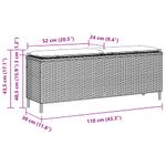 Casa si Gradina - Gradina si terasa - Mobilier exterior - Bancute de gradina - Banca de gradina cu perna, gri, 110x30x40,5 cm, poliratan - Infinity.ro