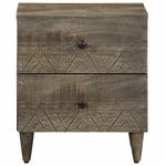 Casa si Gradina - Mobilier - Comode si corpuri - Noptiere - Noptiera gri deschis 40x33x46 cm lemn masiv de mango - Infinity.ro