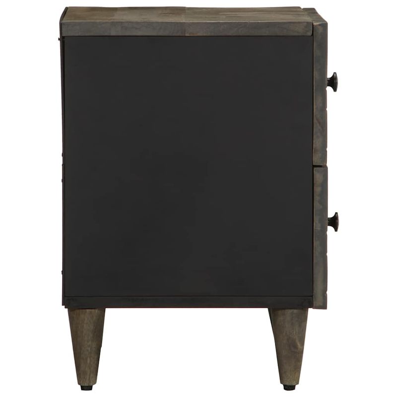 Casa si Gradina - Mobilier - Comode si corpuri - Noptiere - Noptiera gri deschis 40x33x46 cm lemn masiv de mango - Infinity.ro