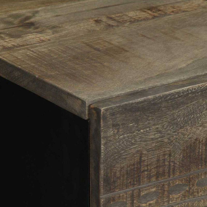 Casa si Gradina - Mobilier - Comode si corpuri - Noptiere - Noptiera gri deschis 40x33x46 cm lemn masiv de mango - Infinity.ro