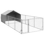 Petshop - Accesorii petshop - Culcusuri si custi - Custi interior si exterior - Canisa de exterior cu alergare 6x2x1,5 m otel galvanizat - Infinity.ro