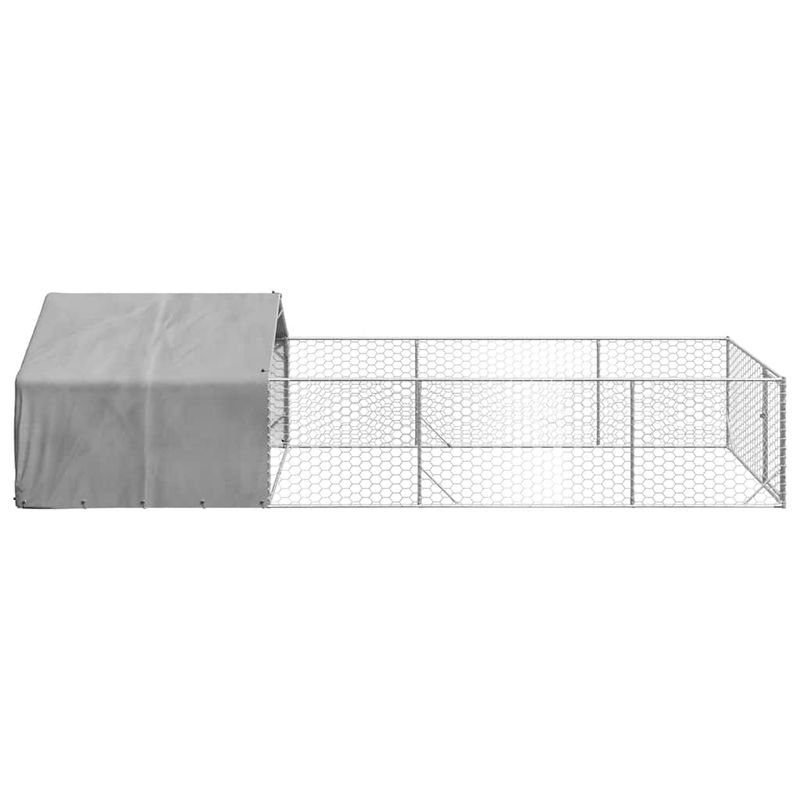 Petshop - Accesorii petshop - Culcusuri si custi - Custi interior si exterior - Canisa de exterior cu alergare 6x2x1,5 m otel galvanizat - Infinity.ro