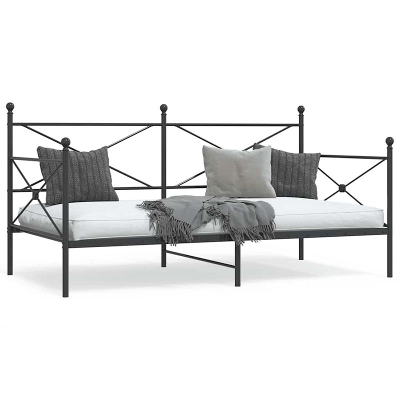 Casa si Gradina - Mobilier - Paturi si accesorii - Paturi - Pat de zi fara saltea Negru 107x203 cm Otel - Infinity.ro