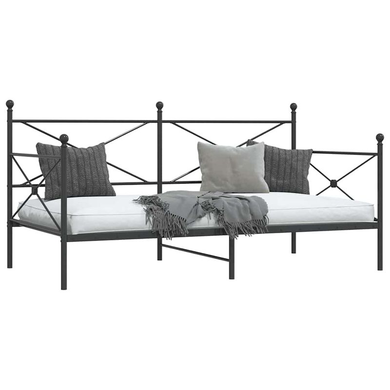 Casa si Gradina - Mobilier - Paturi si accesorii - Paturi - Pat de zi fara saltea Negru 107x203 cm Otel - Infinity.ro