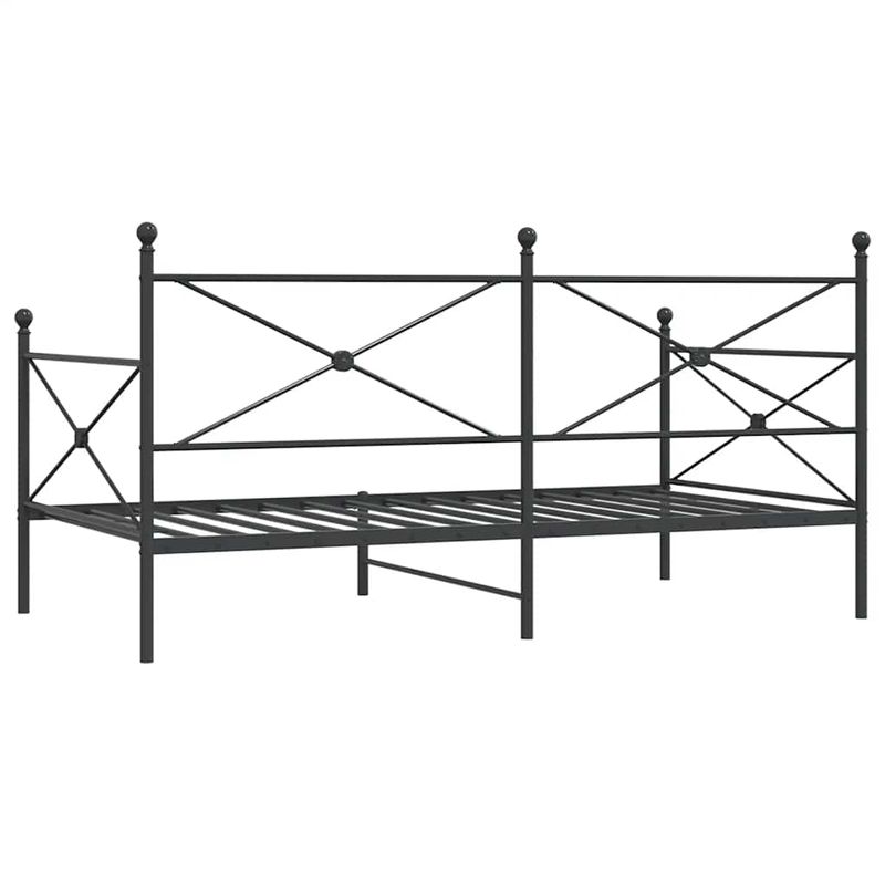 Casa si Gradina - Mobilier - Paturi si accesorii - Paturi - Pat de zi fara saltea Negru 107x203 cm Otel - Infinity.ro