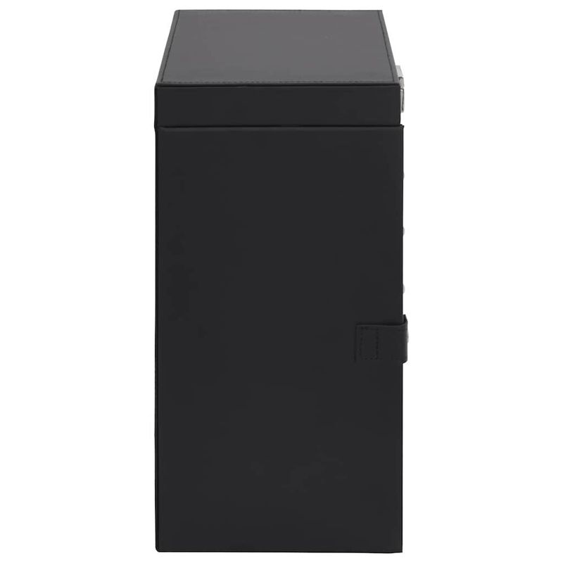 Casa si Gradina - Sanitare - Suporturi si accesorii baie - Accesorii baie - Cutie de bijuterii cu 6 straturi cu oglinda incuiata neagra - Infinity.ro