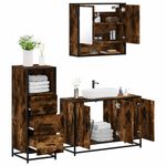 Casa si Gradina - Mobilier - Seturi de mobilier - Seturi baie - Set mobilier de baie, 3 piese, stejar fumuriu, lemn prelucrat - Infinity.ro