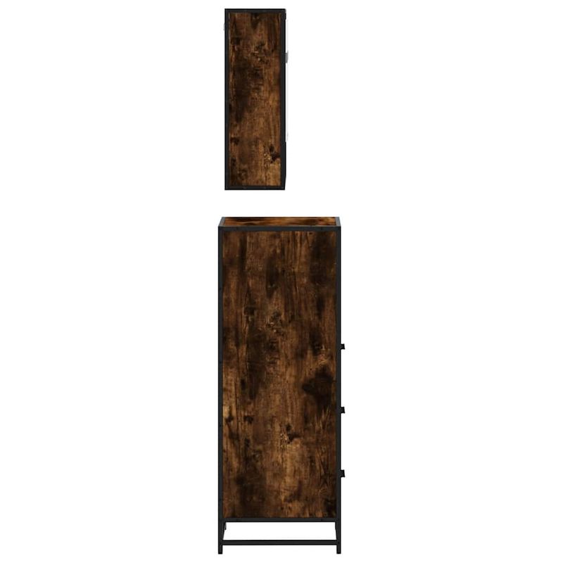 Casa si Gradina - Mobilier - Seturi de mobilier - Seturi baie - Set mobilier de baie, 3 piese, stejar fumuriu, lemn prelucrat - Infinity.ro