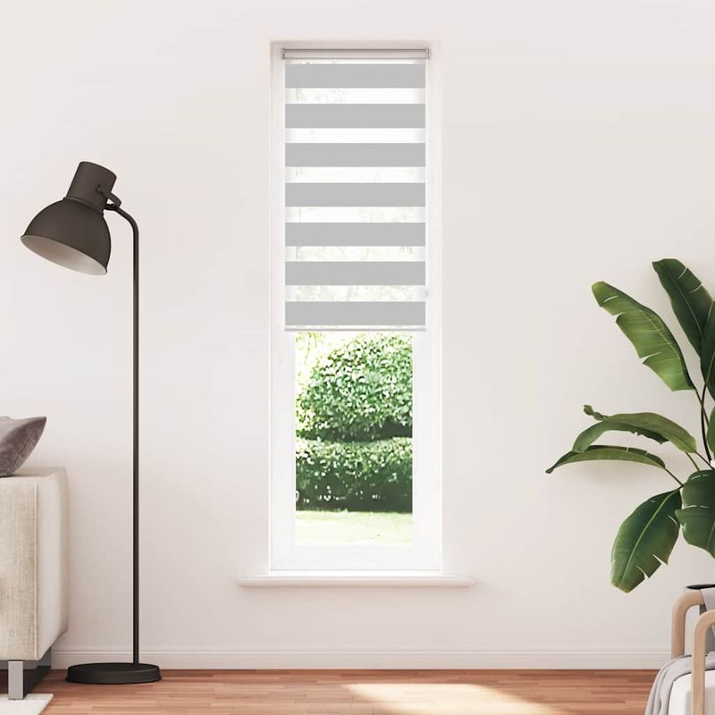 Casa si Gradina - Textile si covoare - Rulouri si jaluzele - Jaluzea tip zebra gri deschis latime tesatura 60,9 cm poliester, mărime 65x200 cm - Infinity.ro