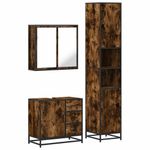 Casa si Gradina - Mobilier - Seturi de mobilier - Seturi baie - Set mobilier de baie, 3 piese, stejar fumuriu, lemn prelucrat - Infinity.ro