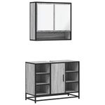 Casa si Gradina - Mobilier - Seturi de mobilier - Seturi baie - Set mobilier de baie, 2 piese, gri sonoma, lemn prelucrat - Infinity.ro