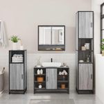 Casa si Gradina - Mobilier - Seturi de mobilier - Seturi baie - Set mobilier de baie, 2 piese, gri sonoma, lemn prelucrat - Infinity.ro