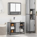Casa si Gradina - Mobilier - Seturi de mobilier - Seturi baie - Set mobilier de baie, 2 piese, gri sonoma, lemn prelucrat - Infinity.ro
