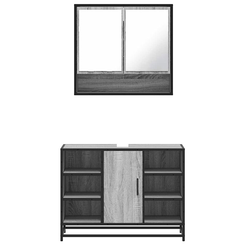 Casa si Gradina - Mobilier - Seturi de mobilier - Seturi baie - Set mobilier de baie, 2 piese, gri sonoma, lemn prelucrat - Infinity.ro