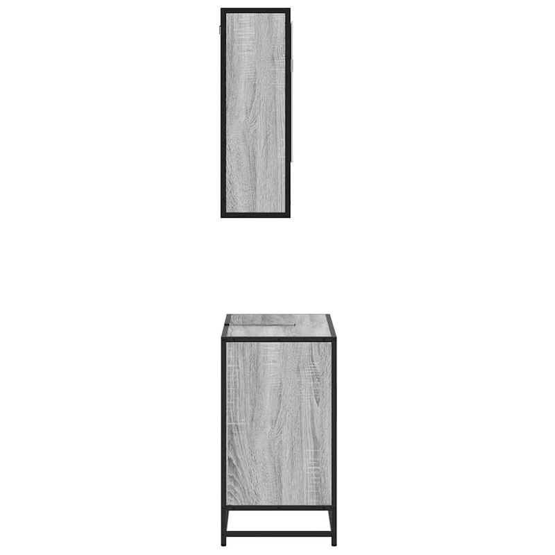 Casa si Gradina - Mobilier - Seturi de mobilier - Seturi baie - Set mobilier de baie, 2 piese, gri sonoma, lemn prelucrat - Infinity.ro