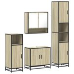 Casa si Gradina - Mobilier - Seturi de mobilier - Seturi baie - Set de mobilier de baie din 4 piese din lemn de stejar Sonoma - Infinity.ro