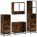 Casa si Gradina - Mobilier - Seturi de mobilier - Seturi baie - Set de mobilier de baie 4 piese Lemn prelucrat de stejar afumat - Infinity.ro