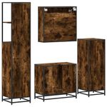 Casa si Gradina - Mobilier - Seturi de mobilier - Seturi baie - Set de mobilier de baie 4 piese Lemn prelucrat de stejar afumat - Infinity.ro