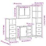 Casa si Gradina - Mobilier - Seturi de mobilier - Seturi baie - Set de mobilier de baie 4 piese Lemn prelucrat de stejar afumat - Infinity.ro