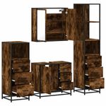 Casa si Gradina - Mobilier - Seturi de mobilier - Seturi baie - Set de mobilier de baie 4 piese Lemn prelucrat de stejar afumat - Infinity.ro