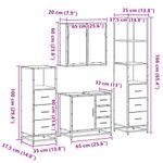 Casa si Gradina - Mobilier - Seturi de mobilier - Seturi baie - Set de mobilier de baie 4 piese Lemn prelucrat de stejar afumat - Infinity.ro