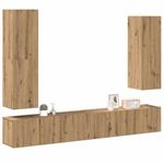 Casa si Gradina - Mobilier - Seturi de mobilier - Seturi living - Set dulap TV 4 piese montat pe perete Stejar artizanal - Infinity.ro