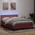 Casa si Gradina - Mobilier - Paturi si accesorii - Paturi - Pat box spring cu saltea, roz, 140x220 cm, catifea - Infinity.ro