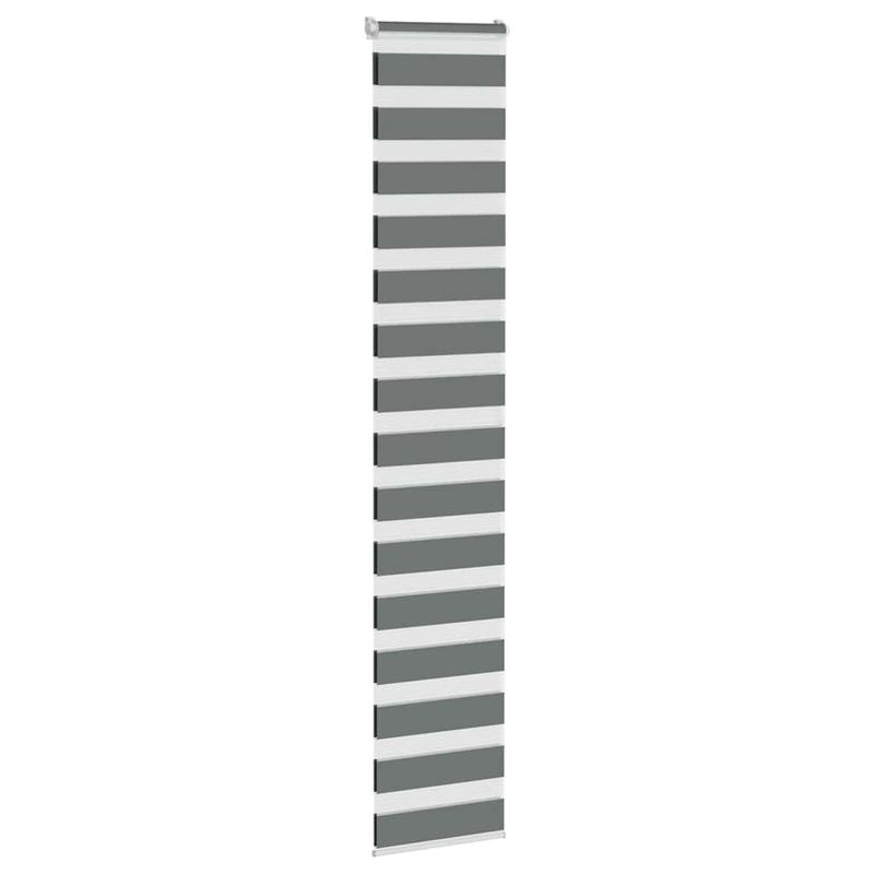 Casa si Gradina - Textile si covoare - Rulouri si jaluzele - Jaluzea tip zebra gri inchis latime tesatura 40,9 cm poliester, mărime 45x200 cm - Infinity.ro