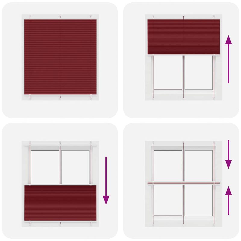 Casa si Gradina - Textile si covoare - Rulouri si jaluzele - Jaluza plisata Bordeaux Rosu 115x100 cm Latime tesatura - Infinity.ro