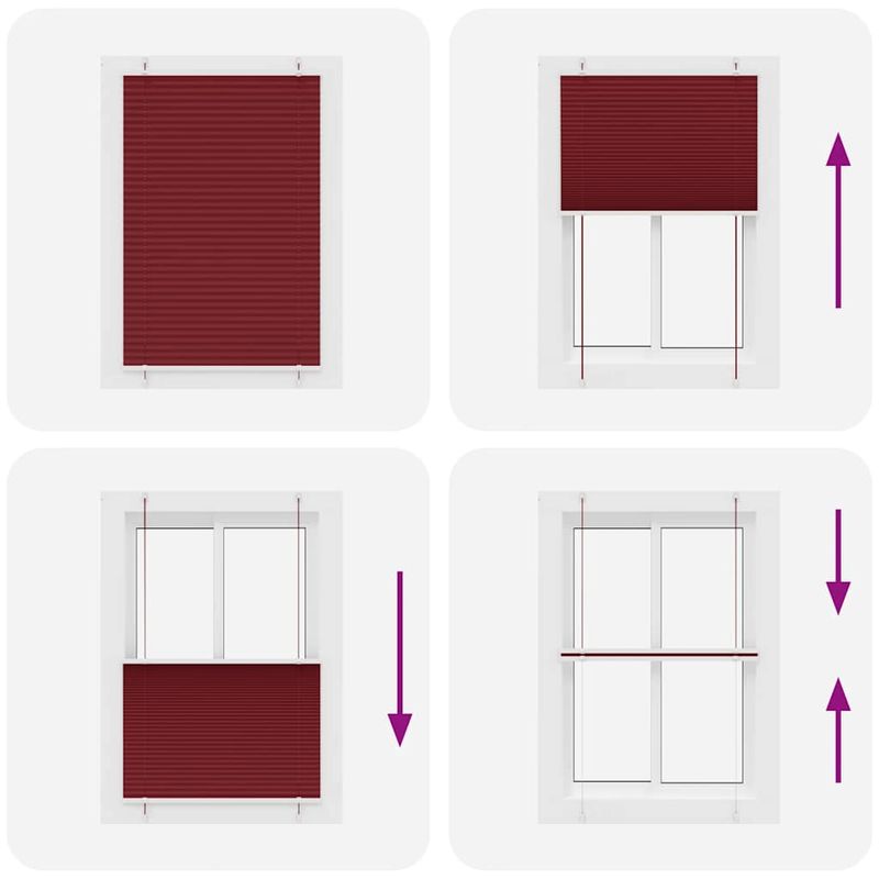 Casa si Gradina - Textile si covoare - Rulouri si jaluzele - Jaluza plisata Bordeaux Rosu 95x150 cm Latime tesatura 94,4 cm - Infinity.ro