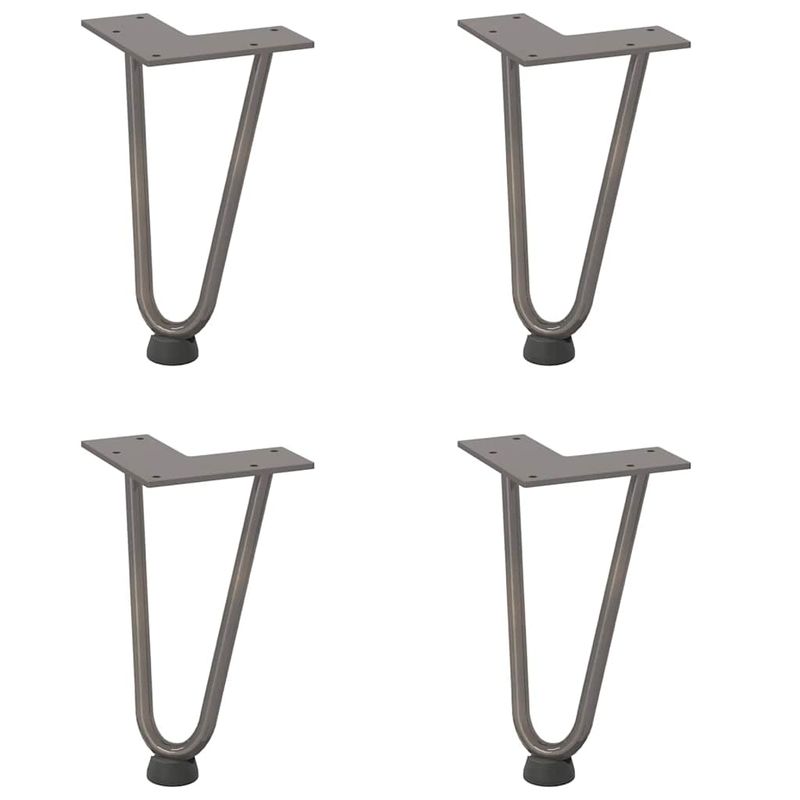 Casa si Gradina - Mobilier - Feronerie si accesorii mobila - Picioare de masa in ac de par 4 buc Otel natural Otel solid, model 2 rods, mărime 20 cm - Infinity.ro