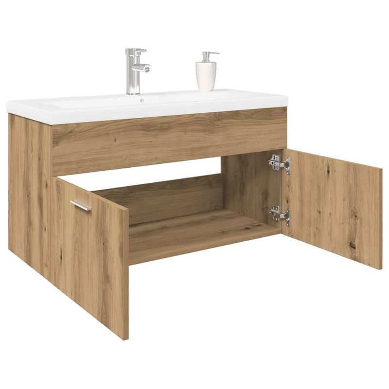 Casa si Gradina - Mobilier - Mobilier baie - Comode baie - Dulap pentru chiuveta cu chiuveta incorporata Artisan Stejar - Infinity.ro