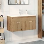 Casa si Gradina - Mobilier - Mobilier baie - Comode baie - Dulap pentru chiuveta cu chiuveta incorporata Artisan Stejar - Infinity.ro