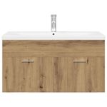 Casa si Gradina - Mobilier - Mobilier baie - Comode baie - Dulap pentru chiuveta cu chiuveta incorporata Artisan Stejar - Infinity.ro