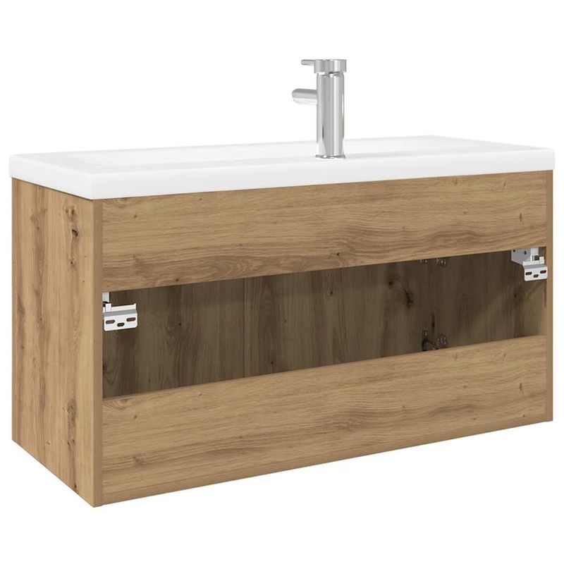 Casa si Gradina - Mobilier - Mobilier baie - Comode baie - Dulap pentru chiuveta cu chiuveta incorporata Artisan Stejar - Infinity.ro