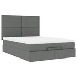 Casa si Gradina - Mobilier - Paturi si accesorii - Paturi - Cadru pat otoman cu saltea tesatura gri inchis 140x190cm - Infinity.ro