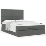 Casa si Gradina - Mobilier - Paturi si accesorii - Paturi - Cadru pat otoman cu saltea tesatura gri inchis 140x190cm - Infinity.ro