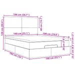 Casa si Gradina - Mobilier - Paturi si accesorii - Paturi - Cadru pat otoman cu saltea tesatura gri inchis 140x190cm - Infinity.ro