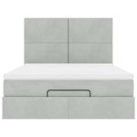 Casa si Gradina - Mobilier - Paturi si accesorii - Paturi - Cadru de pat otoman cu saltele Gri deschis 140x190cm catifea - Infinity.ro