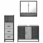 Casa si Gradina - Mobilier - Seturi de mobilier - Seturi baie - Set mobilier de baie, 3 piese, gri sonoma, lemn prelucrat - Infinity.ro