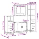 Casa si Gradina - Mobilier - Seturi de mobilier - Seturi baie - Set de mobilier de baie din 4 piese din lemn de stejar Sonoma - Infinity.ro