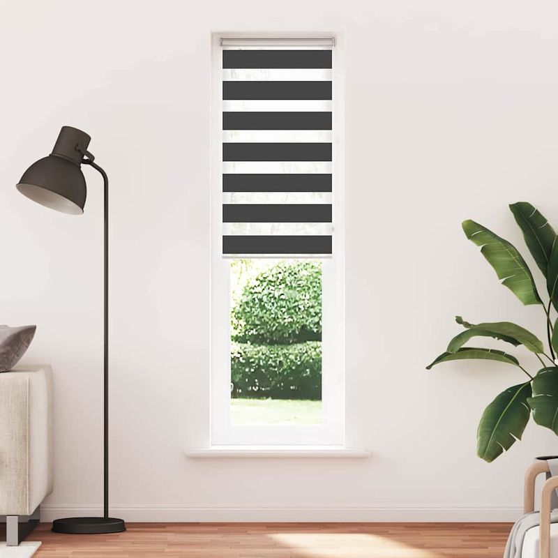 Casa si Gradina - Textile si covoare - Rulouri si jaluzele - Jaluzea tip zebra neagra latime tesatura 60,9 cm poliester, mărime 65x200 cm - Infinity.ro